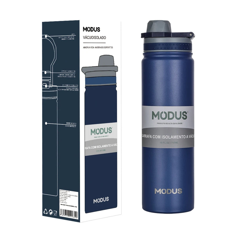 Garrafa Térmica Modus Com Canudo, Aço Inoxidável, 750ml