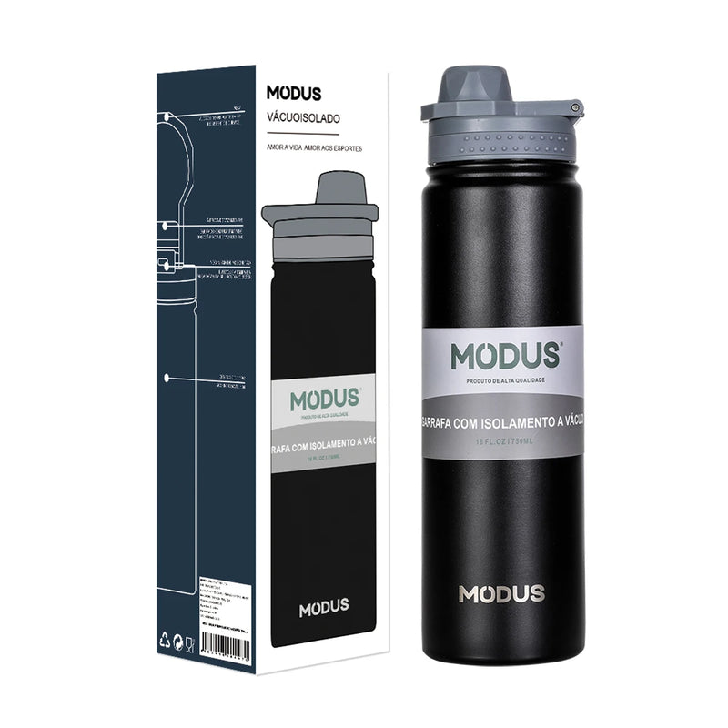 Garrafa Térmica Modus Com Canudo, Aço Inoxidável, 750ml